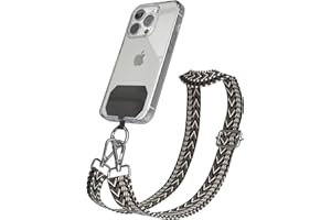 EAZY CASE - Handykette Universal zum Umhängen kompatibel mit jedem Handy Kette mit Hülle kombinierbar Handykordel mit Karabiner für Handyhülle Handyband zum Umhängen Bunt Boho Kordel Anthrazit Grau