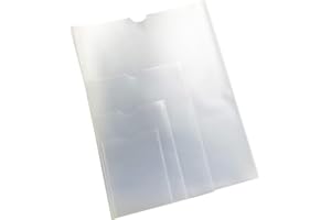 Unpunched Job Pockets with Thumb Cut, Job Card Holders, Page Protectors (Oversize A5 Pack of 50) Plastic Sleeves Page Holder for Card Holder Pocket Card Sleeve Protectors PCL Media ltd