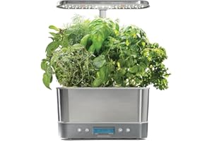 AeroGarden Harvest Elite - Indoor Garden with LED Grow Light, Stainless Steel
