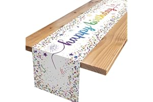 ‎XINVERY Tischläufer Geburtstag Bunte Dekoration zum Kinder- und Junghandel Geburtstag Party 180 x 35cm