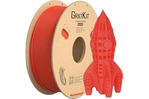 GratKit High Speed PLA Filament 1.75mm, Filament PLA pour Impression 3D Haute Vitesse, Précision Dimensionnelle +/- 0.03mm, Bobine de 1kg, Imprimante 3D Filament, Rouge
