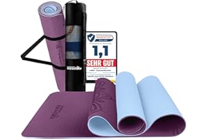 ‎LA MENTE ES MARAVILLOSA LA MENTE ES MARAVILLOSA - Gymnastikmatte, Rutschfest Yogamatte inkl. Tragegurt + Tasche + Übungs-E-Book, Gepolstert, Hautfreundliches TPE für Fitness/Pilates/Workout 183x61 cm