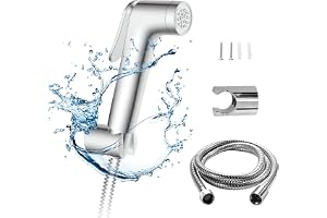 JOMOO Shattaf Set, Bidet Sprayer for Toilet with 47inches Stainless Steel Bidet Hose, Wall Mounted Handheld Bathroom Spray for Personal Hygiene, Chrome