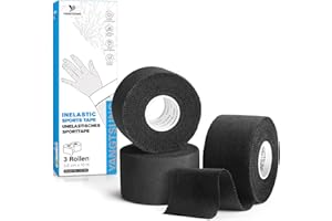 ‎YANGTSUNG YANGTSUNG Taśma z tlenku cynku, 3 rolki taśmy sportowej, taśma zapobiegająca powstawaniu pęcherzy na kostkach, palcach i stopach, sportowa taśma sportowa do piłki nożnej, biegania, wędrówek