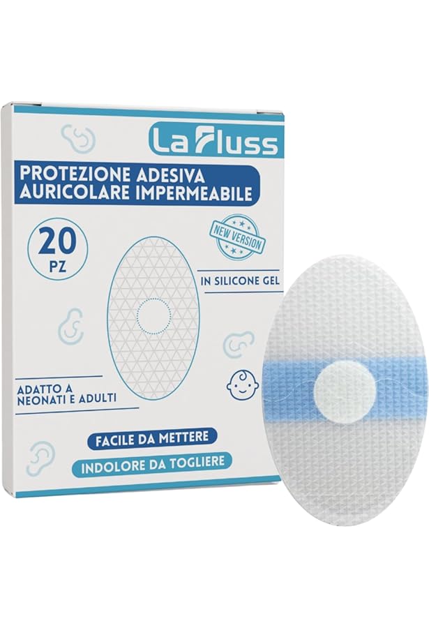 Aolso 100 Pezzi Copriorecchie Trasparenti UltraSottili, Adesivo Impermeabile Di Protezione Dell'orecchio Monouso, Antiusura Per Scarpe Protezione, Adulti Per Acqua Per Doccia E Nuoto