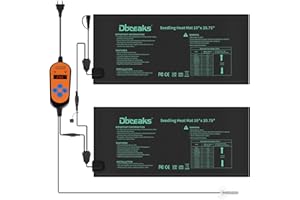DBREAKS 2 Pcs Manta Calefactora para Semillas o Plántulas Invernadero, Alfombrilla de Calor para Plantas con Controlador de termostato, 30W Esterilla Térmica para Invernadero Interior Almohadilla
