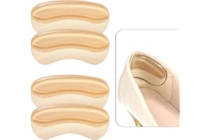 UFYVPKS 4Pcs Gel Heel Grips for Ladies Shoes Anti-Slip Heel Cushion Pads, Heel Protectors for Prevent Slipping, Rubbing, Blisters, Foot Pain, and Improve Shoe Fit(Beige, One Size)