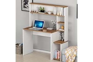 HOMIDEA OLIVIA Scrivania per Computer - Tavolo da Lavoro con ripiani con anta dal design moderno per ufficio soggiorno o la cameretta dei bambini (Olivia - Bianco)