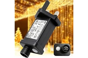yowin Transformer for Christmas Lights 31V 6W Fairy Lights Plug Adapter, 8 Modes Power Supply with Timer, 3 Pin Plug in Fairy Light Replacement for Outdoor Indoor Xmas Curtain Net String Icicle Light