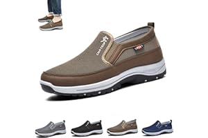 LOVEWLVNCL Breathable Orthopedic Travel Plimsolls, CNA Trop Men Orthopedic Shoes, Lightweight Non Slip Comfortable Casual Walking Boat Shoes (Color : Brown, Size : 47 EU)