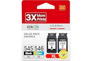 WISETA PG-545XL CL-546XL Patronen für Canon Druckerpatronen 545 546 XL Multipack für PIXMA MX495 TS3150 TR4551 MX490 MG3050 TS3350 MG2950 MG2550S TS3151 TR4500 tintenpatronen(1 Schwarz, 1 Farbe)