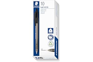 STAEDTLER 4230 M-9 - Penna a sfera retrattile, confezione da 10, colore: Nero