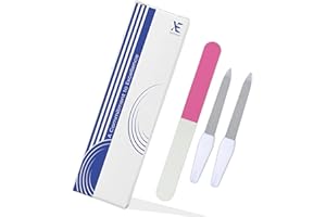XE XPERT EXCELLENCE XE Nail Files and Buffer Set - 2 Pcs Disposable Metal Double Sided Disposable Nail File with 3 Way Nail Buffer Stick for Buffing Gel, Acrylic and Natural Nails, Ideal Manicure and Pedicure Tool