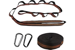 Werownsgso Lot de 2 fixations pour hamac, 105 cm, fixation pour fauteuil suspendu avec 2 mousquetons pour camping, randonnée, pique-nique, plein air, voyage