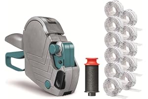 Meto Basic S Starter Kit inkl. 11.000 Etiketten – Preis, Datum, MHD (1-zeilig, 8-stellig für 22x12 mm Etiketten, sofort einsatzbereit) Handauszeichner + 11 Etikettenrollen