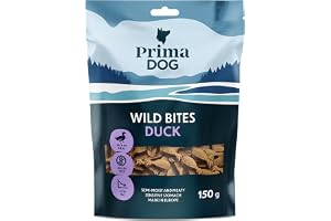 PrimaDog Wild Bites godis för hundar, smak anka & echinacea, mjukt mellanmål, 150 g
