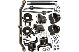 hopsupRC RC Upgrades Parts 11mm Wider on Each Side Brass Axle Widening Set,(Add Two More Bridge Covers for 1/18 TRX4m Crawler Car.