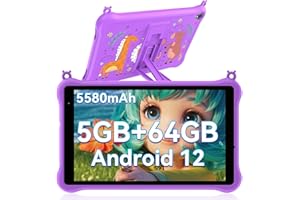 Blackview Tab 5 Kids Tablet 8 inch Tablets Android Tablet for Kids, 5GB+64GB/ 1TB TF, 5580mAh, HD+ IPS Screen Kids Tablets with Parental Control Mode, Bluetooth, WIFI, Kid-Proof Case - Purple