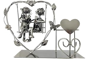 ‎NATURA BALANCE Natura Balance Flaschenhalter Liebespaar Schaukel Liebesschaukel Hochzeit Geschenk Herz Weinflaschenhalter Metall Hochzeitspaar Valentinstag
