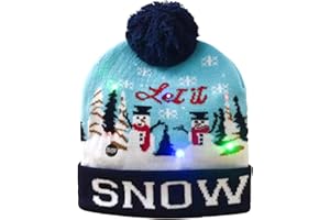 Colexy LED-Weihnachtsmütze LED Leuchten Strickmütze Weihnachten Beanie Mütze Warme Neuheit Weihnachten Hut für Unisex Kinder Erwachsene Weihnachtsfeier Winter Xmas Urlaub Mütze
