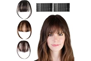 KEMUZ Flequillo Postizo Pelo Natural 3 Unidades, Clip Invisible Ultra Realista con Raíces 3D, Flequillo Grueso para Mujeres, Transforma Tu Look en Segundos para Fiestas o Diario