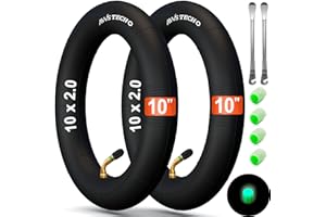 AVVS TECH Chambre à air 10x2 (54-152) – 10 pouces avec valve coudée 45° | Lot de 2 avec 2 leviers | Pour pneus poussette 10 x 2/2.25 (54-152)