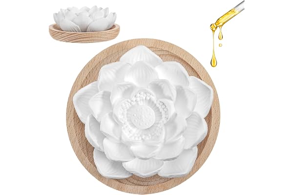 Yimomoyi Diffuser eteriska oljor med doftsten för eteriska oljor arom doftsten lotusblomma med träröklåda för sovrum spa och badrum