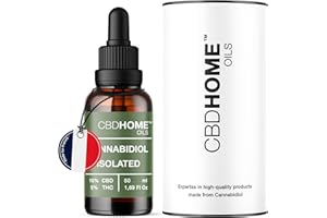 CBD HOME Oils - Huile de CBD 10% - 50 ml - Isolé - Base d'huile de coco (MCT) et huile de graines de chanvre biologique - Omega 3-6-9 - Cannabidiol certifié 5.000 mg - Fabriqué en UE
