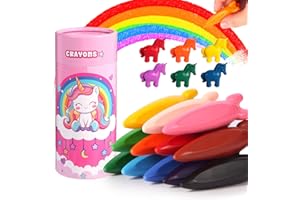 JYPS Crayons for Toddlers, 18 PCS Non Toxic Washable Crayons for Kids Ages 2-4, with Pen Holder, Art Supplies Drawing Coloring Crayon Set, Unicorn Gift for Girls, Back to School