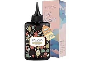 SANAAA Résine UV Transparente, Hohe Viscosité Resine UV Pour Bijoux,Resin de Durcissement Solaire pour Artisanat DIY et de Revêtement,Colle Liquide Loisirs Creatifs(100g)