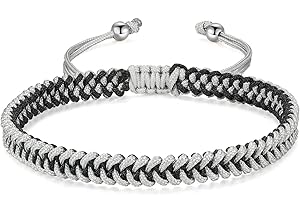 JENDEAR SHINE Bracelet en Corde Tressée Femmes Hommes, Filles Garçons Anniversaire Amitié Couple Cadeaux Bijoux Faits à la Main Corde Noire Corde Rouge