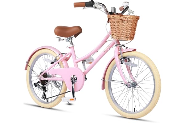 Glerc Missy 20" 24" 26" Pouces Fille Cruiser Shimano 6 Vitesses Hybrid vélo de Ville pour Les Jeunes de Plus de 6 Ans avec Panier en Osier léger, Plusieurs Couleurs