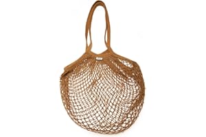 ENOOSO Borsa Rete Spiaggia Spesa Riutilizzabile e Lavabile | Sacca Giochi mare Bambini | Sacchetto Biodegradabile per Alimenti frutta e verdura (Marrone)