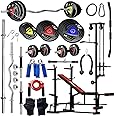 KENIT 10KG -100KG Rubber Coated Weight Plates Combo with 20 IN 1 Home Gym Bench, 5Ft Plain and 3Ft Curl Barbell Rods (23mm), Pair of Steel Dumbbell Rod & Accessories (20, Kilograms)