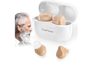 TOOPOWER Hearing Amplifier for Seniors & Adults Rechargeable with Noise Cancelling,Digital Devices for Super Nature Sound,3Different Modes,Adjustable Volume in 5 Levels,Dual Microphone,No Whistling Sound
