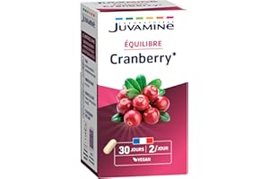 JUVAMINE - Cranberry, Bien être Urinaire, Formule Concentrée, Canneberge, Confort Féminin, Végan, Programme 1 mois, 60 Gélules, Fabriqué en France