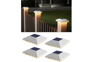 JACKYLED Solar Post Lights for 7×7 9×9 10×10 CM, IP65 Waterproof Post Lights, Auto Dusk to Dawn Solar Fence Light for Mailbox, Garden, Driveway (4pack)