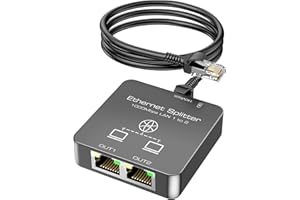 KiWiBiRD doubleur rj45 Switch ethernet 2 Port repartiteur Cable ethernet Double Sortie Splitter gigabit 1000Mbps pour câble Cat 8 7 6 5e 5 Compatible avec routeur PC Ordinateur Mac PS5 PS4 TV Box