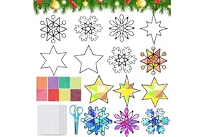 HEYIDAMAI 14 immagini natalizie per finestre fai da te, modelli di Natale per bambini, fai da te per bambini, acchiappasole, set fai da te, regalo di Natale per bambini.