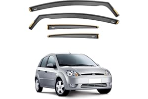 iSpeed Wind Deflectors For Ford Fiesta mk6 2002-2008 5 Door Hatchback 4pc Set - Keep Your Car Ventilated in Rain - Reduce Wind Turbulence - Tinted In-Channel Type