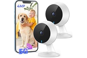 Codnida Kamera nadzorująca 2,5K 4 MP, WiFi 2,5 GHz/5 GHz, wewnętrzna kamera nadzorująca IP z nagrywaniem 24/7, dwukierunkowy dźwięk, 2 szt