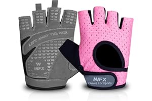 WFX Podnoszenie ciężarów rękawice gimnastyczne trening fitness oddychające rękawiczki damskie antypoślizgowe silikonowe wyściełane ochrona dłoni elastyczny sprzęt do treningu siłowego ćwiczenia pół