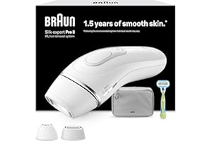 Braun Epilateur Lumiere Pulsee Silk·expert Pro 3 PL3122 Épilation Semi-Définitive, Jusqu'à 1 An De Peau Douce, Alternative Au Laser, Rasoir Venus, 2 Têtes Pour Épiler Jambes, Visage, Maillot Et Plus