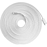 Anomat 25ft USB-C Cable for CCTV WiFi Security Camera – Type-C Extension Charging Cord, Flat & Weatherproof for Outdoor and I