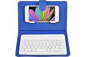 TANGXI Teclado inalámbrico Bluetooth, teclado universal Bluetooth desmontable para teclado y funda protectora para carcasa delgada compatible con un teléfono móvil de 4.5 '- 6.8' 'para Android/Windows (azul)