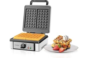 ‎FOHERE XL 2er Waffeleisen | 1200 Watt | Waffelautomat | Paninigrill | Waffeltoaster | Waffle Maker | Elektrogrill | XXL Wafflemaker | Waffel Eisen | Antihaftbeschichter FOHERE Waffelmacher