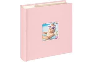 walther design Fun ME-110-BR - Album Fotografico Raccoglitore Porta ricordi con Finestra intagliata nella Copertina, per 200 fotografie Formato 10 x 15 cm, Rosa