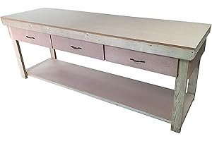 Arbor Garden Solutions Wooden workbench 18mm MDF top with drawers industrial heavy-duty garage storage table (V.1) (7ft)