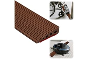 WAPASEZYAR Türschwellenrampen, PVC Rollstuhlrampe, 100x8x2CM Schwellenrampe, rutschfeste Oberfläche, Gummirampe Auffahrrampe Schwellenrampe für Rollstuhl, Kinderwagen, Rollator oder e Scooter (Gelb Braun, 2)