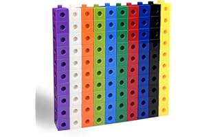 Labmilon 100 Cube Mathématiques, Blocs de Construction Math, Cube Calcul Construction Enfant, Cubes de Liaison, Montessori Mathe Cubes Emboitables, Cube Activity Kit, pour Enfants 3+